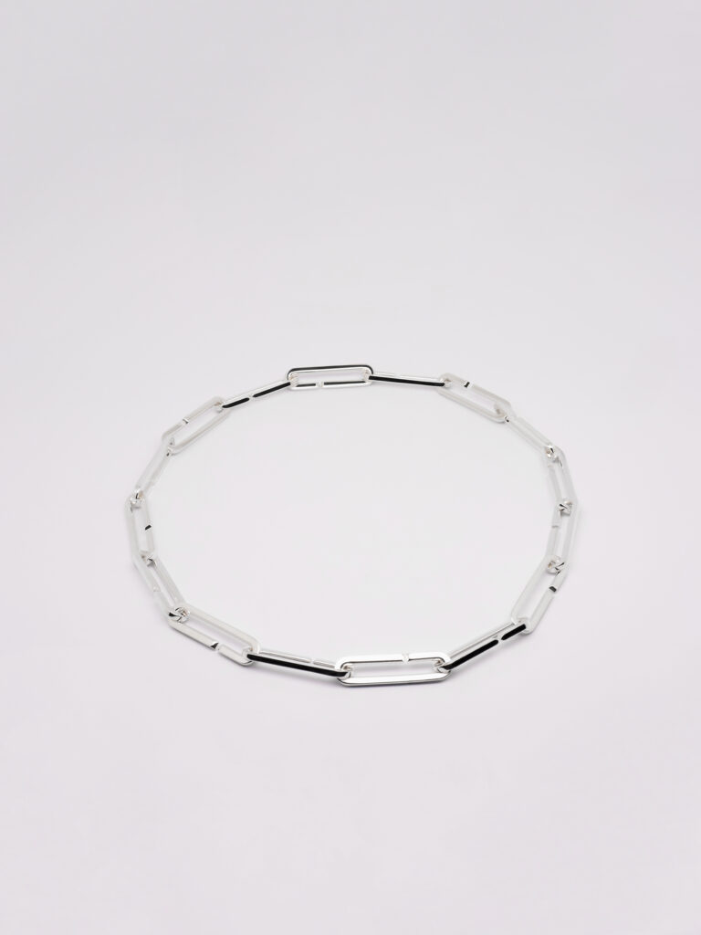 silver circle chain bracelet made in france