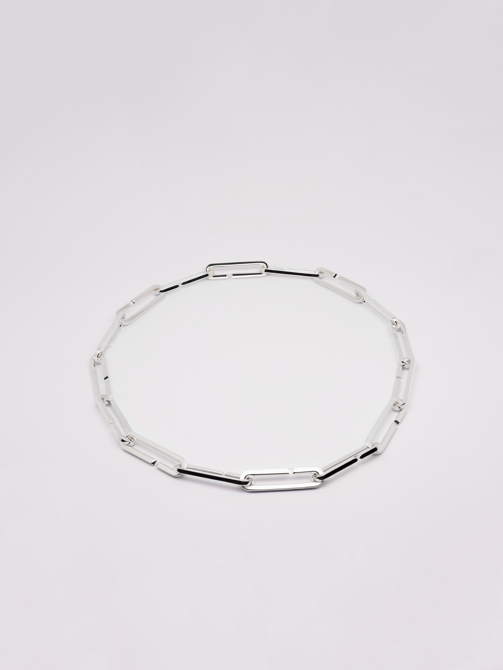 silver circle chain bracelet made in france