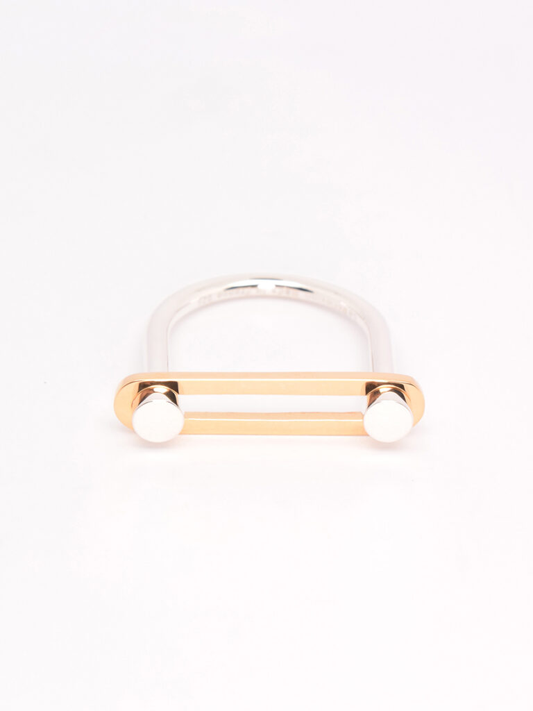 18k yellow gold ring silver ring