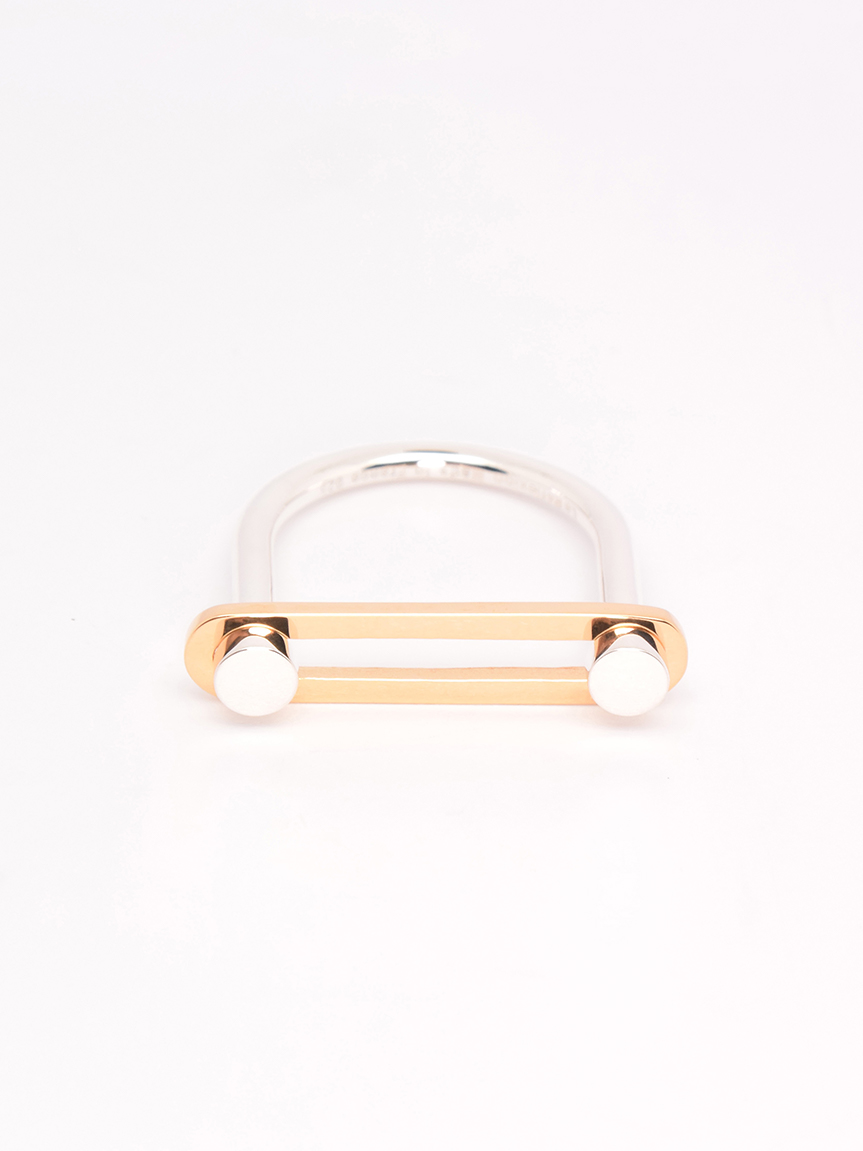 18k yellow gold ring silver ring